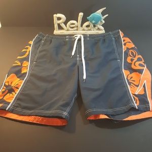 Vintage Speedo Mens Swim Floral/Solid Trunks